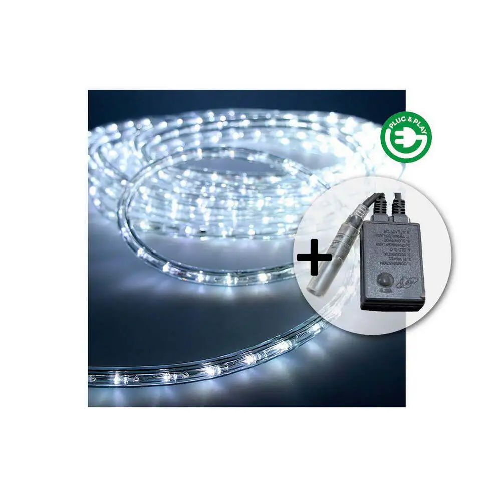 Tuyau d'arrosage LED EDM Flexiled Blanc 230 V (12 m) en laiton chromé