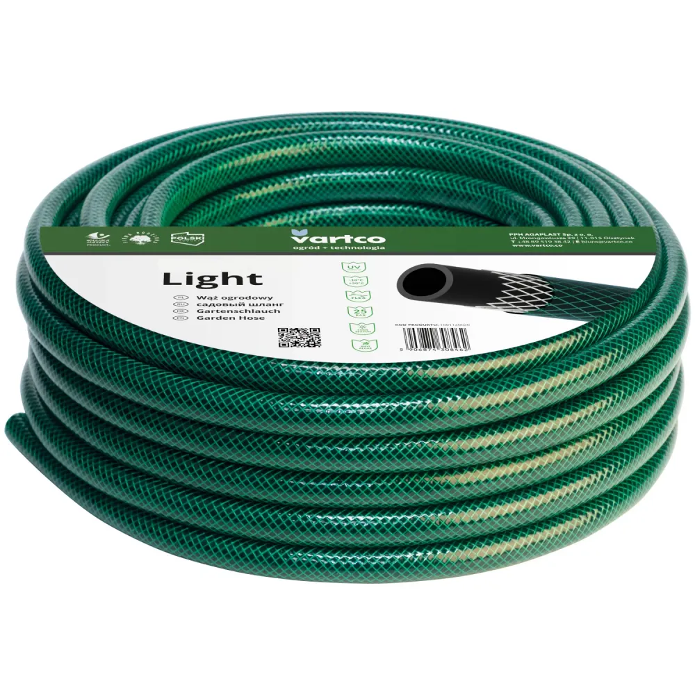 Tuyau d'arrosage souple 3/4" Vartco Light 20m 3 couches