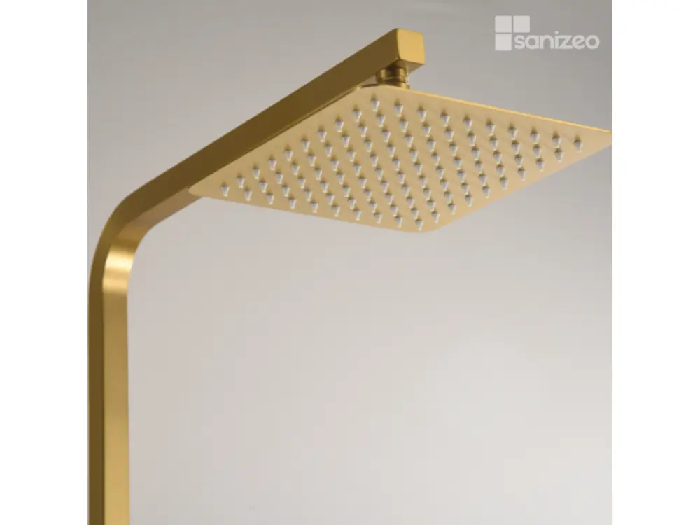 Robinet thermostatique Colonne de Douche Thermostatique Anti-Calcaire Or Brossé IMEX Sanizéo VIGO BTV013/OC