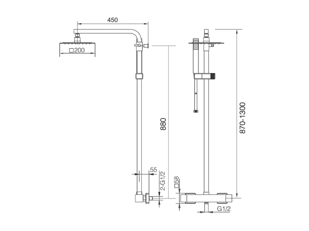 Robinet thermostatique Colonne de Douche Thermostatique Anti-Calcaire Or Brossé IMEX Sanizéo VIGO BTV013/OC