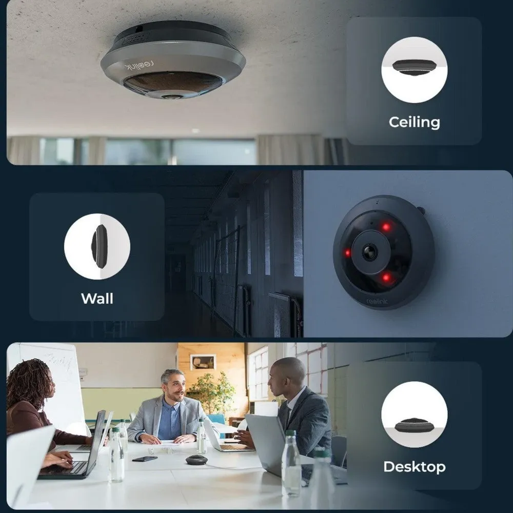 Applique orientable Caméra plafonnier Wi-fi 360 degrés - Reolink FE-W