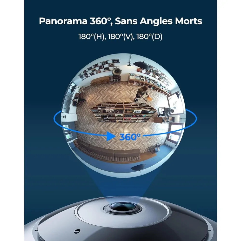Applique orientable Caméra plafonnier Wi-fi 360 degrés - Reolink FE-W