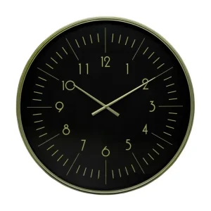 Grande Pendule murale cadre doré aspect vieilli art déco D 75 cm