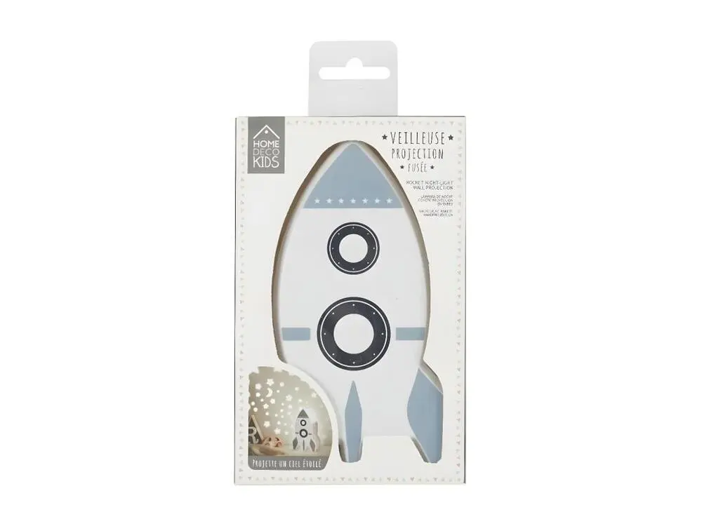 Étanche IP44 Veilleuse Projection Murale "Fusée" 15cm Blanc