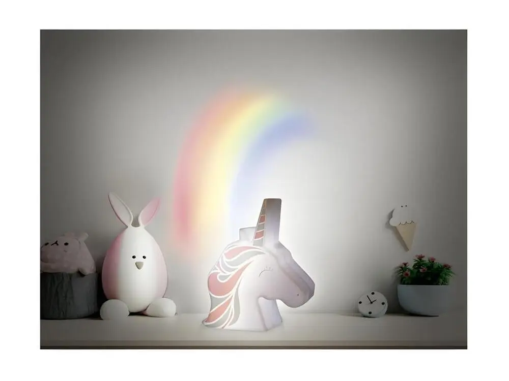 Veilleuse Projection Murale "Licorne" 16cm Blanc pour éclairage de lecture