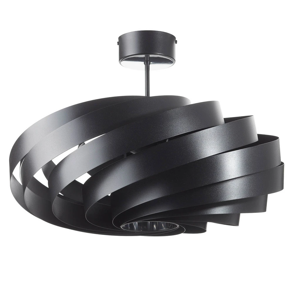 Plafonnier Vento, noir, Ø 60 cm, métal, E27 Diamètre 132 cm