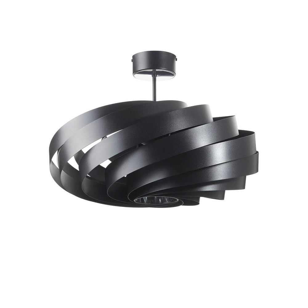 Plafonnier Vento, noir, Ø 60 cm, métal, E27 Diamètre 132 cm