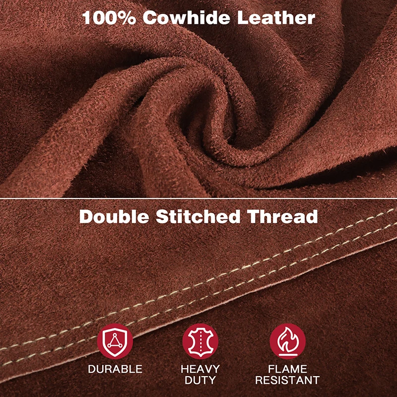 Arccaptain Heavy Duty Cowhide Welding Jacket Brown En cuir Coat