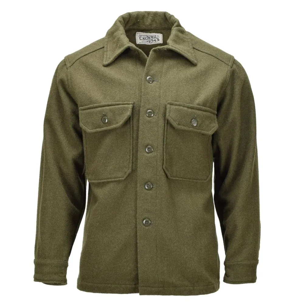 Veste de campagne en laine de l’armée canadienne originale rétro Military Surplus Olive