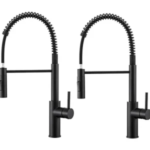 2PCS Mitigeur Cuisine à Ressort avec 2 Modes de Sortie D'eau Mitigeur de Evier avec Douchette Extractible Robinet Cui...