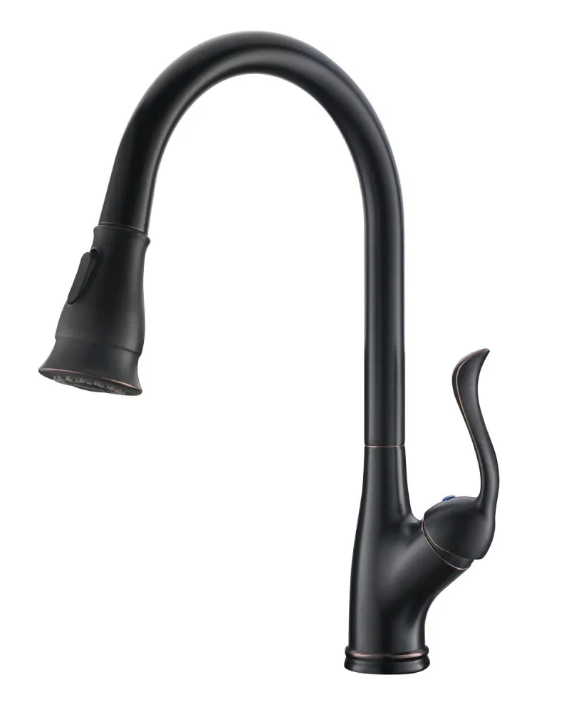 APPASO Robinet de Cuisine Mitigeur avec Douchette Mitigeur Évier 360° Rotatif en Nickel Brossé Bronzé Huilé