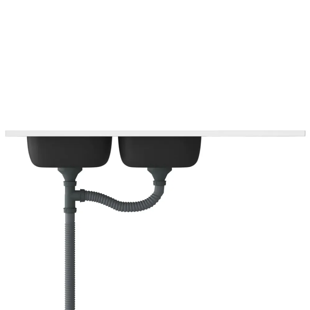 Evier de cuisine à deux fois lavabo evier encastré lavabo de cuisine lavabo encastré maison intérieur argenté 120 x 50 cm...