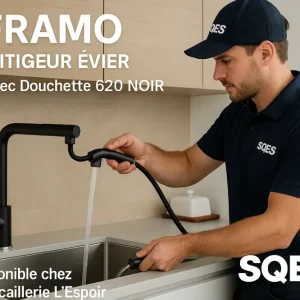 FRAMO Mitigeur EVIER Avec Douchette 620 NOIR - Robinetterie Italienne Privilégié