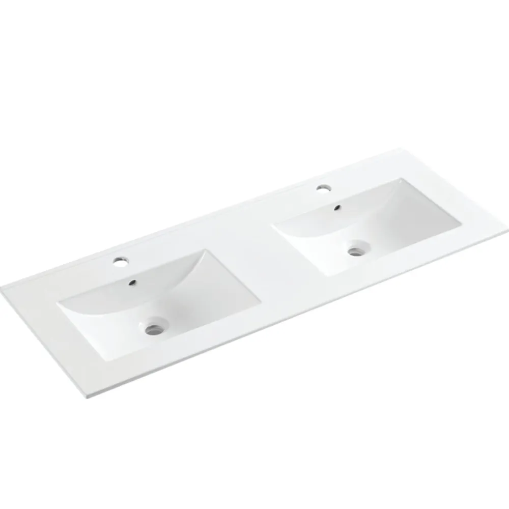 Lavabo en céramique à encastrer dans la salle de bain | Anti-Éclaboussures | Facile à Nettoyer