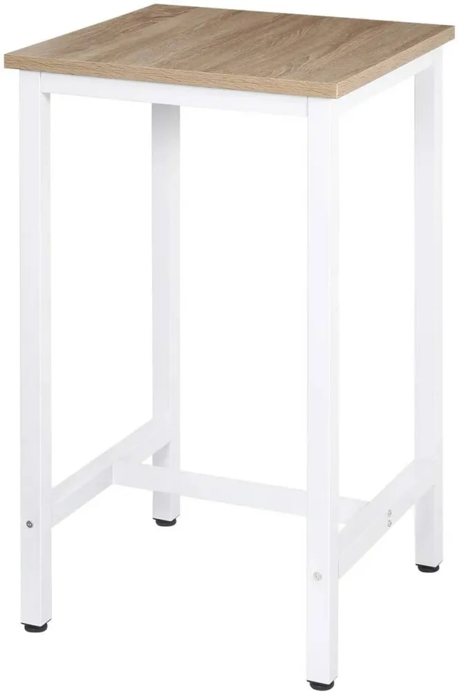 Table de bar table de cuisine en aggloméré et métal table de bistrot table haute 102 cm chêne net 19_0000009