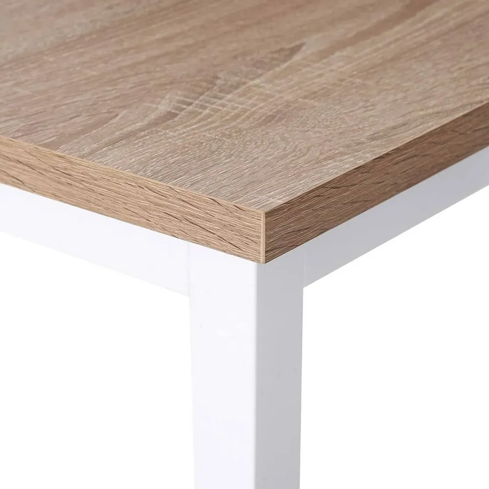 Table de bar table de cuisine en aggloméré et métal table de bistrot table haute 102 cm chêne net 19_0000009