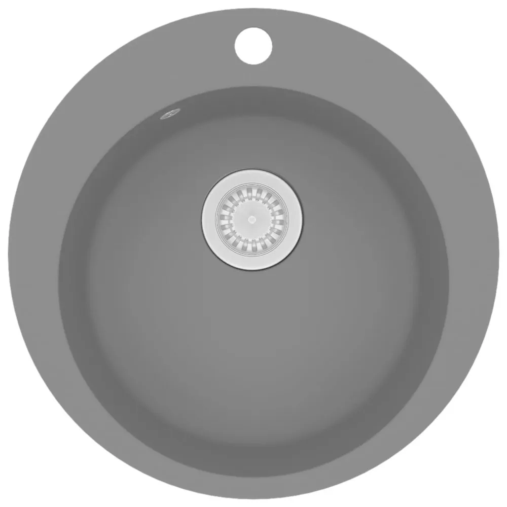 Évier de cuisine en granit Bac singulier Rond Gris