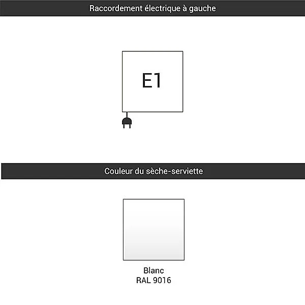 Sèche-serviette électrique blanc de 1390mm de haut et 600mm de spacieux - 600 Watt - VIV1390/600E1B